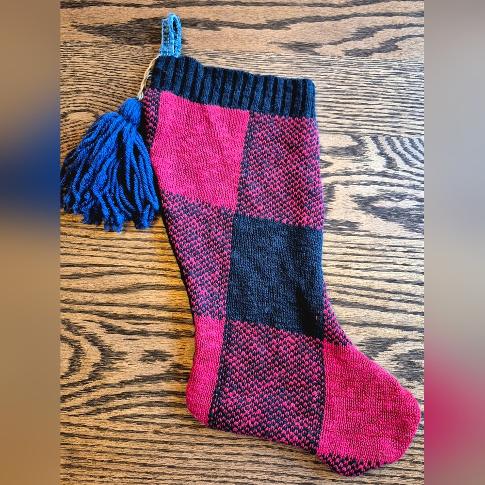 Festive Plaid Holiday Stocking - Red and Black